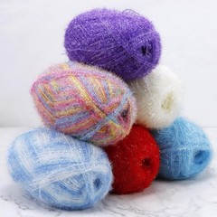 JeogYong Scrubby Yarn 2 Skeins (2 x 100g, 2 x 218yd) Scrubby Sparkle Yarn, Fl…