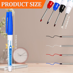 4 Pcs Long Head Deep Hole Marker Pens, Quick Dry Waterproof Fine Tip Markers …