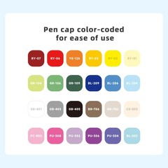 24 Colors Acrylic Paint Markers Pens Set, Soft Brush Tip Markers with Fast Dr…
