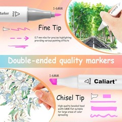 Pastel Markers, 61 Colors Dual Tip Art Markers Sketch Pens Permanent Alcohol …