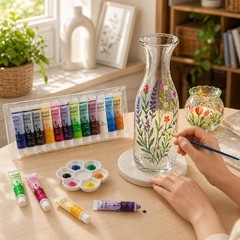 Professional Acrylic Glass Paint Stained Transparent Glass Window Paint Set G…