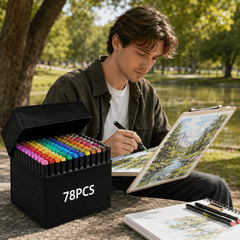 2 Sets Combo Alcohol Art Markers, 78PCS Full Color+23PCS Basic Color Marker Set
