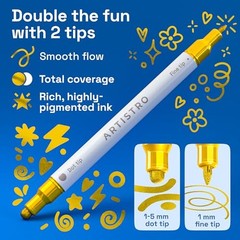 Acrylic Paint Markers for Rock, Fabric, Wood, Glass, Eggs – Dual-Tip 5 Gold