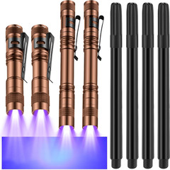 8 Pcs Black Light Markers Set 4 Invisible Ink Pen 4 Mini UV Flashlights Invisibl