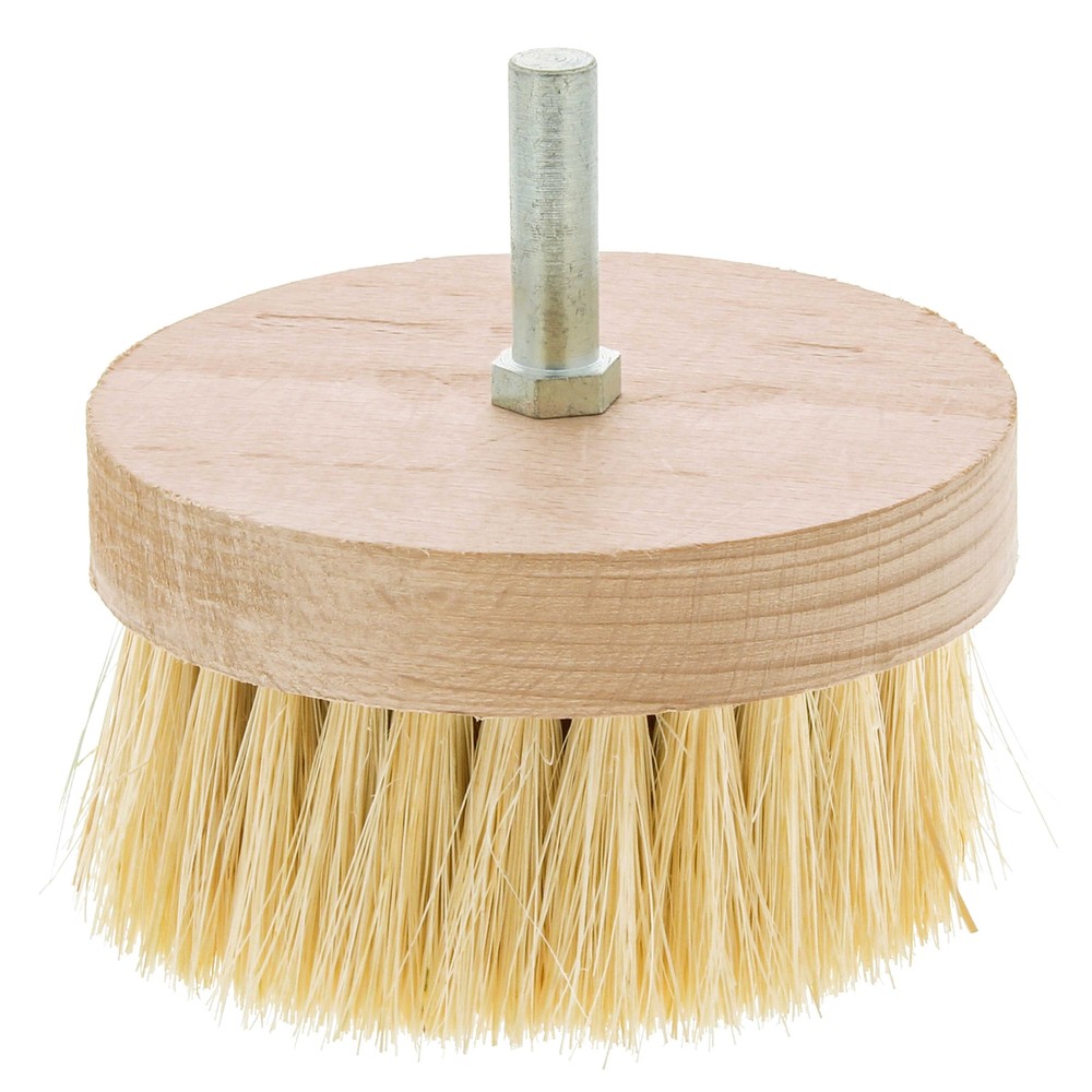 US Art Supply 4″ Chalk and Wax Buffing and Polishing Brush Drill Natural Bristle