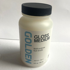 Gloss Medium by GOLDEN, 8 fl. oz. Jar, Multi-purpose Fluid Acrylic #3510-5/Ser C