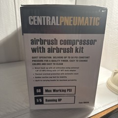 Central Pneumatic Airbrush Compressor Kit, 58 PSI, 1/5 HP, Model 69434