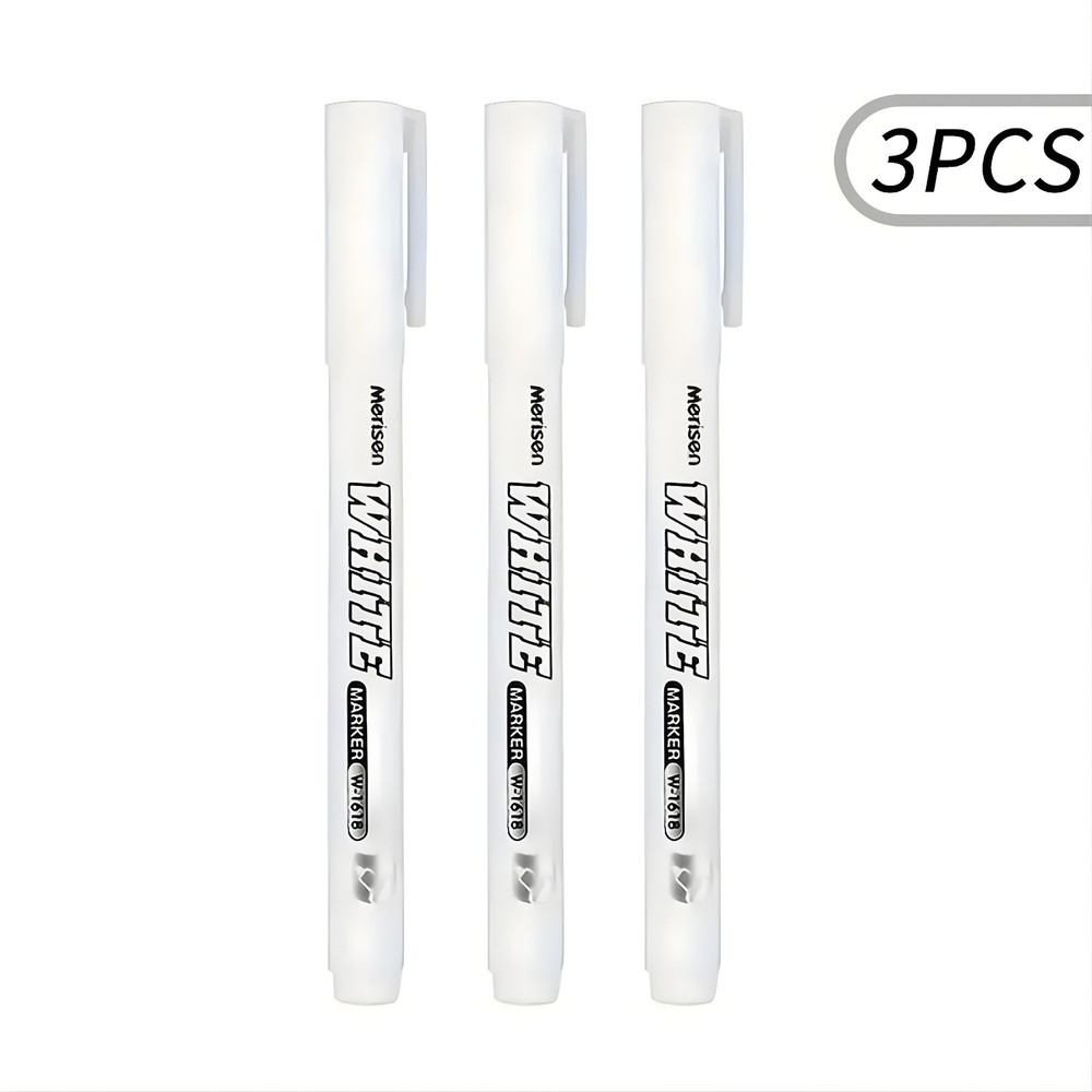 3 pcs White Waterproof Permanent Paint Marker Pens for Metal Wood Fabric