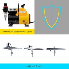 1/5 HP Quiet Air Compressor with 3 Dual-Action Air brush Guns