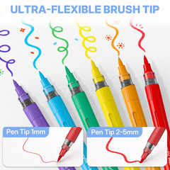 60 Colors Acrylic Paint Markers, Acrylic Paint Pens and Acrylic Markers with Bru