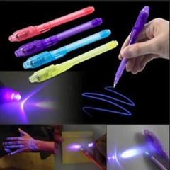 1/4pcs UV Invisible Ink Pen Luminous Light Magic Purple 2 in 1 Set
