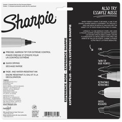 Sharpie Permanent Markers, Ultra Fine Point, 1 Count (Pack of 12), Assorted