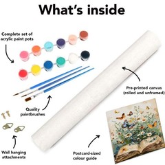Book Flower Paint by Numbers Kit for Adults Beginner,Butterfly Easy Adult Paint.