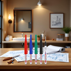 4 Pcs Multi-Purpose Deep Hole Marker Pens, Long Nose Marker Waterproof Colorful
