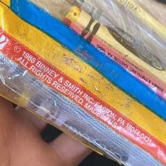 Vintage Crayola 1986 Bundle Of Colors Wrapped 3 Pack 45 Crayons RED YELLOW BLUE
