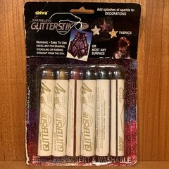 Sparkling Glitterstik Marker Stenciling Rub On Glitter Fabric Crayon Vtg 1987