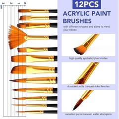 Professional Acrylic Painting Set 60 Pieces W/ Brushes Canvas Easel Gift Box New
