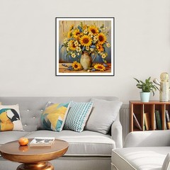 Sunflower Diamond Art Kits for Adults, 5D Diamond Painting Kits for Beginners, D