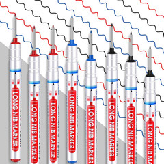 8 Pcs Long Nib Marker Long Head Deep Hole Marker Pen for Crafters 20Mm Drill Hol
