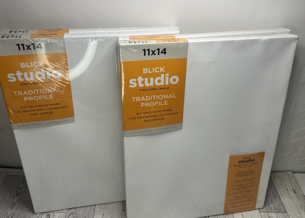 11″x 14” Stretched White Wooden Canvas For Paintings & Crafts (4) Blick Studio