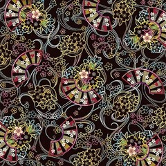 TOYO Black Chiyogami Origami Paper 28 Sheets 4 Designs 15cm Made in Japan