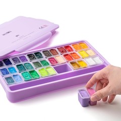 HIMI Twin Cup Jelly Gouache Paint Set with 0.01 Ounce (Pack of 36), 36 colors
