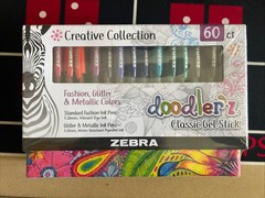 Zebra Doodlerz 60 Ink Pens – Fashion, Glitter, & Metallic Colors