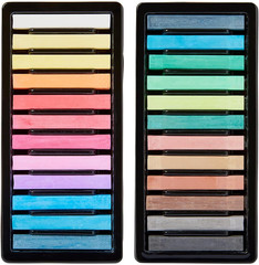 KINGART Pastels Studio Colored Square Chalk 24 Piece, (175-24)