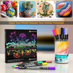 Desire Deluxe Acrylic Paint Pens for Rock 12 Count (Pack of 1), Multicolor