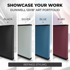 Dunwell Large Art Portfolio 12×18 Black – Portfolio Folder for Artwork