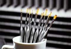 Miniature Paint Brush Set – 12-Piece Fine Tip Brushes (Round, Liner, Flat