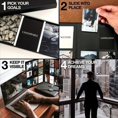 Vision Board Kit for Men – 168 Cards with Diverse Pictures & Quotes, Black Fo…