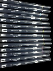 Tombow ABT Dual-Brush Tip Pens Lot of 14 Art Markers Acid Free TESTED