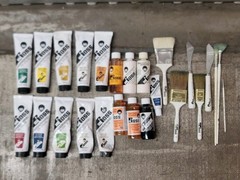 Bob Ross Landscape Oil Color , Paint Brush & Brush Cleaner Large Lot