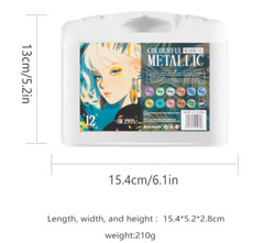 12 Colors Glitter Paint Pens – Acrylic Glitter Markers 1-5mm Soft Tip