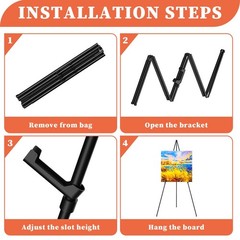 Easel Stand for Sign, 15 inches (H) x 2.6 (W) x 5 (D), Black