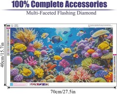 5D Fish Diamond Art Kits for Adults, DIY Large Size Marine Life Diamond Painting