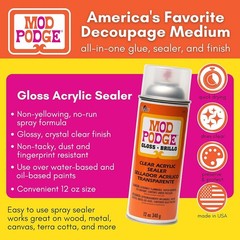 Acrylic Sealer Spray Clear Gloss 12oz Water-Resistant Dries Crystal Clear