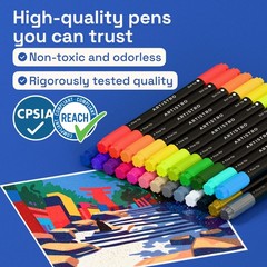 24 Dual Tip Acrylic Paint Pens Precision Dot Fine Tip Markers