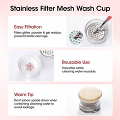Nail Art Brush Cleaner Set, 130ml Rose Oily Acrylic Brush Cleaner Liquid with…