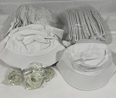 46 -Youth Bucket Hats for Tie Dye Silkfly White Cotton Blank Sun Hat DIY Tie Dye