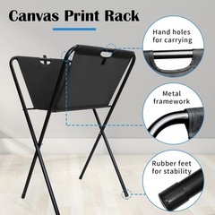 Sturdy Metal Canvas Print Rack for Art Displays – Holds 24″ x 30″ Artworks