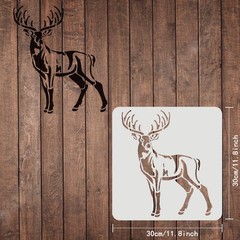 FINGERINSPIRE Deer Drawing Painting Stencils 11.8×11.8 inches,