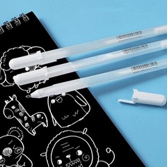 3Pack 0.8mm Fine F Tip White Gel Ink Marker Pen Drawing Art Sketching Painting