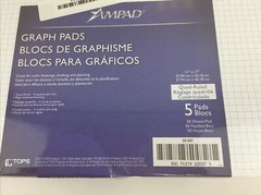 Lot of 5 Quadrille Pads, Quadrille Rule, 11 x 17, White, 50 Sheets 22-037