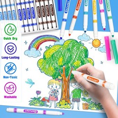 240 Count Washable Markers Bulk, 12 Assorted Colors, Fine Line Colored Marker…