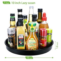Amolliar Lazy Susan Organizer, Metal Rotating Turntable Spice Rack for Kitche…