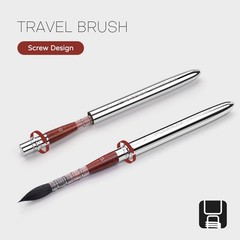 Squirrel Hair Travel Watercolor Brushes, Fuumuui 3pcs Natural Soft Squirrel Mop