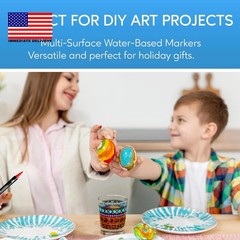 30 Colors Acrylic Paint Markers, Dual Tip Fine and Brush Tips for Detailed Art