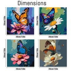 4 Pack Butterfly Paint by Numbers for Beginner with Frame,Colorful Butterfly …